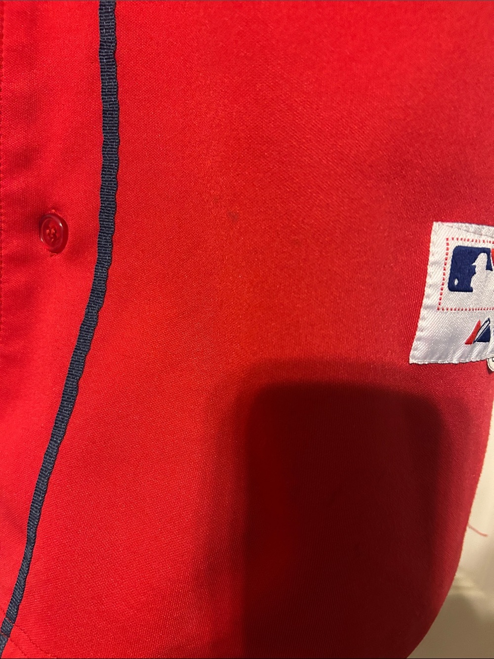 Majestic Vgt Red Boston Sox Replica Jersey with Navy Trim 18 - Picture 3 of 8